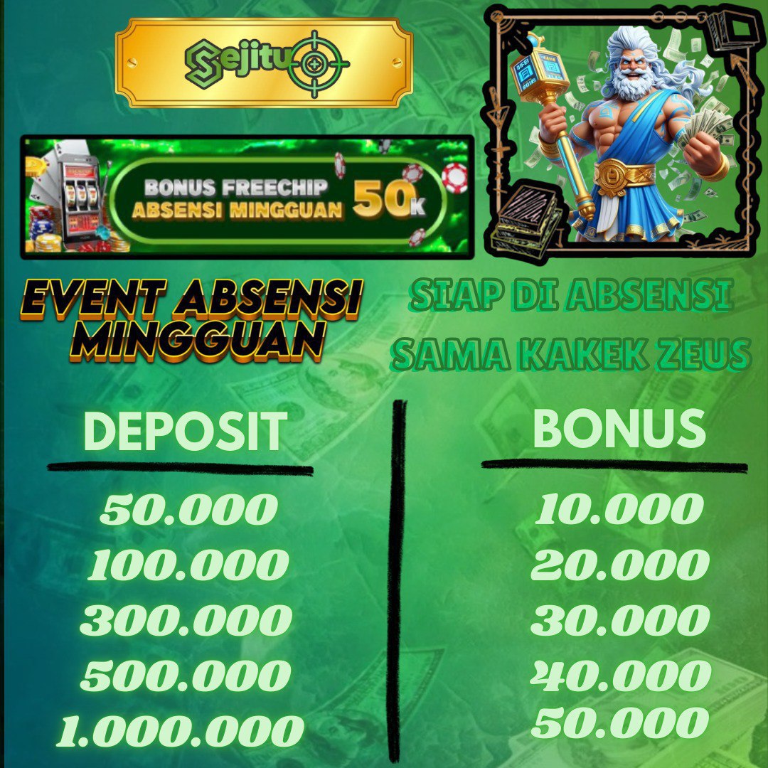 Siap Diabsen Kakek Zeus? Event Absensi Mingguan dan Bonus Freechip Gate of Olympus Hanya di SEJITU!